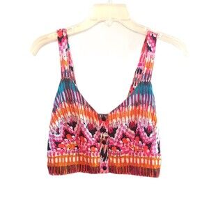Topshop Bohemian Print Cropped Tank Top Festival Size 10